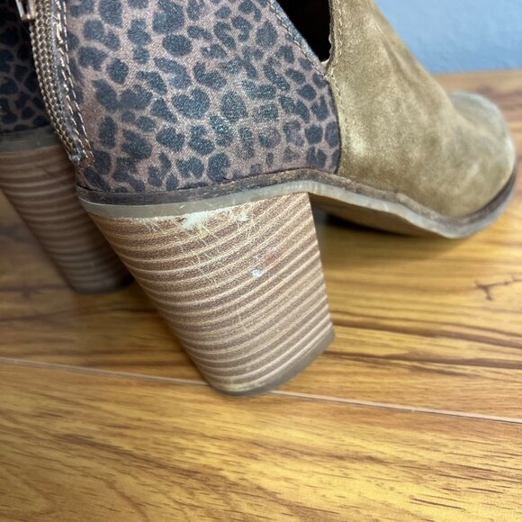 Dolce Vida DV8 Heel Ankle Boots Size 7 Booties Leopard Colorblock 3.5" Heel - Picture 9 of 9